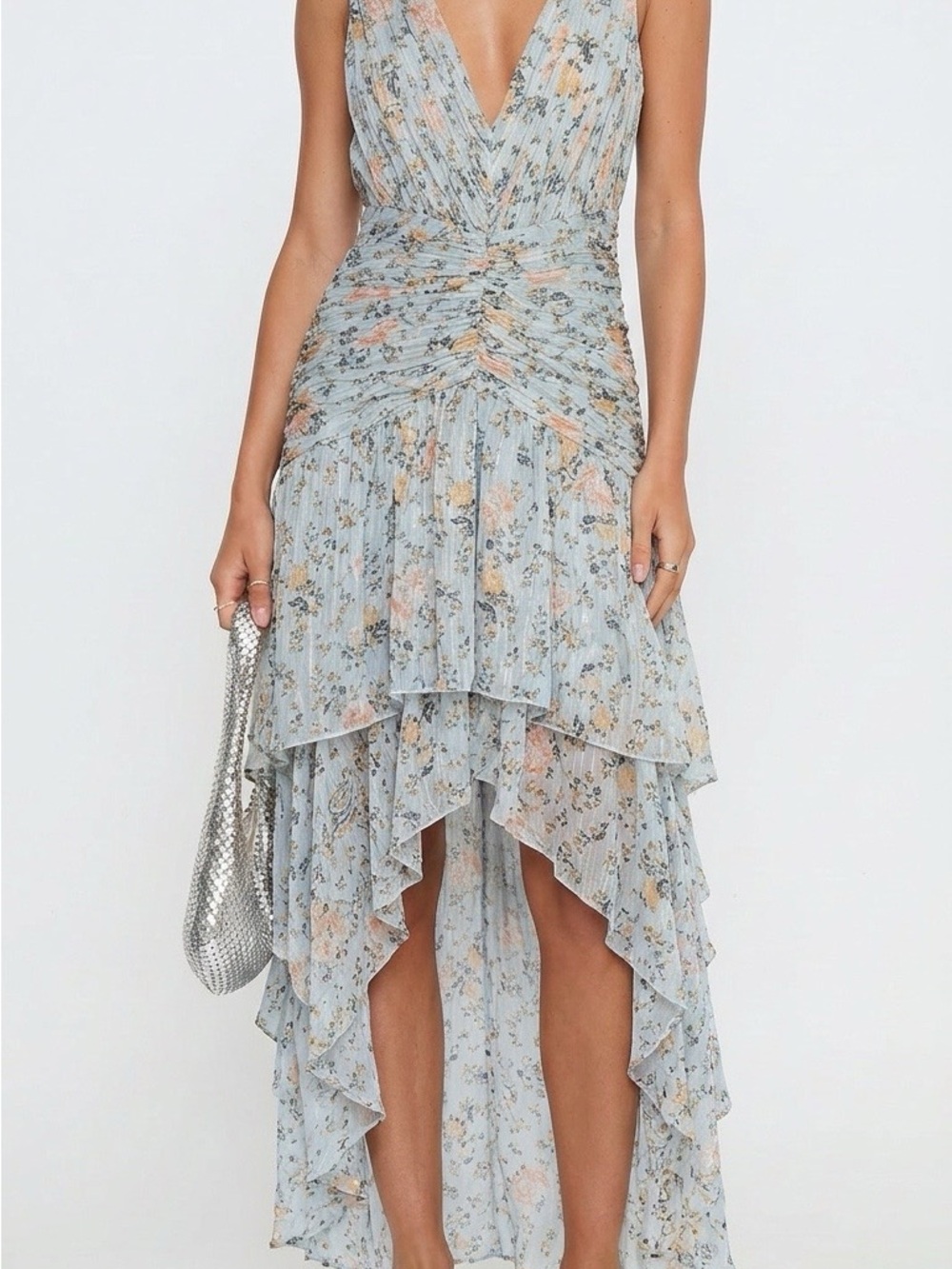 Ieena Mac Duggal High Low Floral Dress NWOT